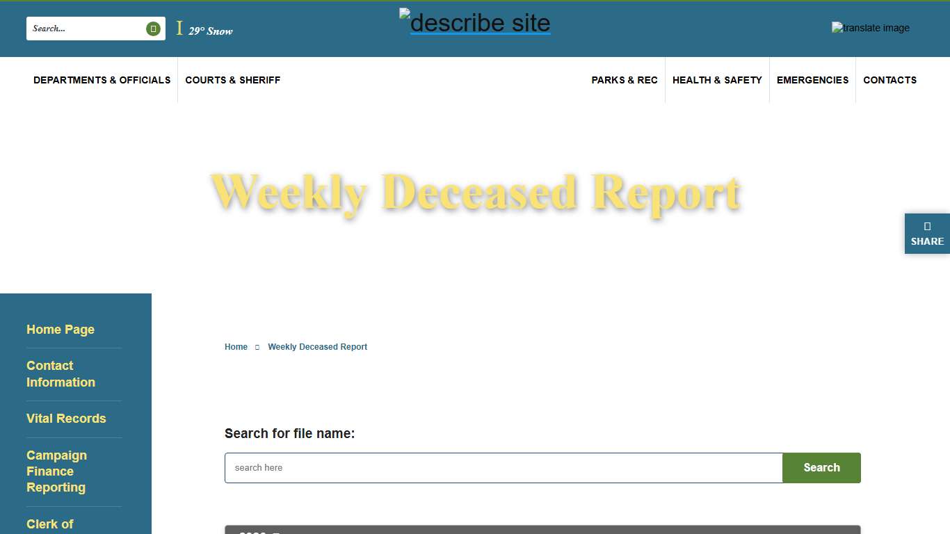 Ingham County - Weekly Deceased Report